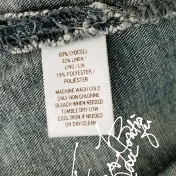 ANN TAYLOR LOFT CHAMBRAY TOP SZ L - Picture 6 of 7